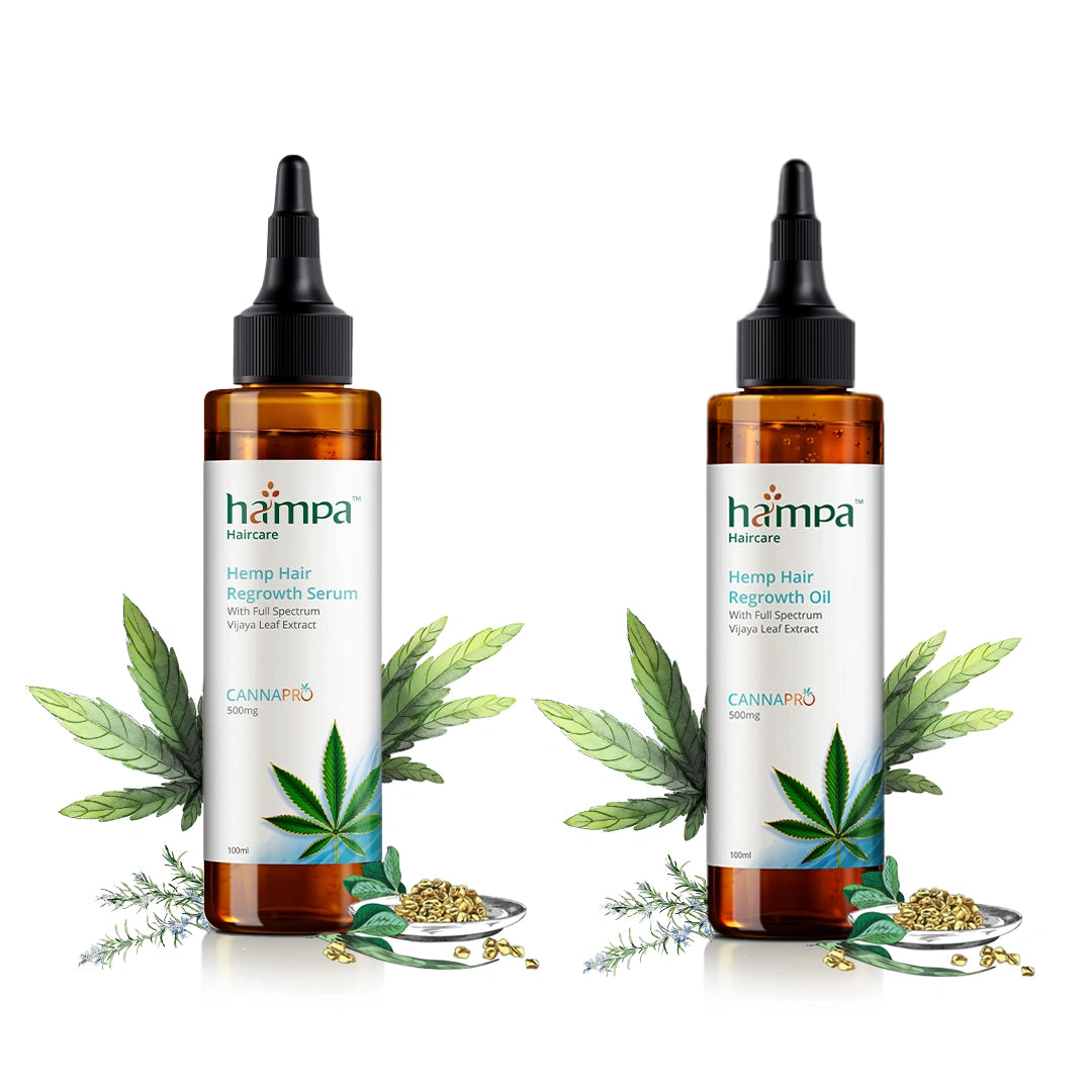 Hampa Hemp Hair Regrowth Serum 100ml+ Hampa Hemp Hair Regrowth Oil 100 ml