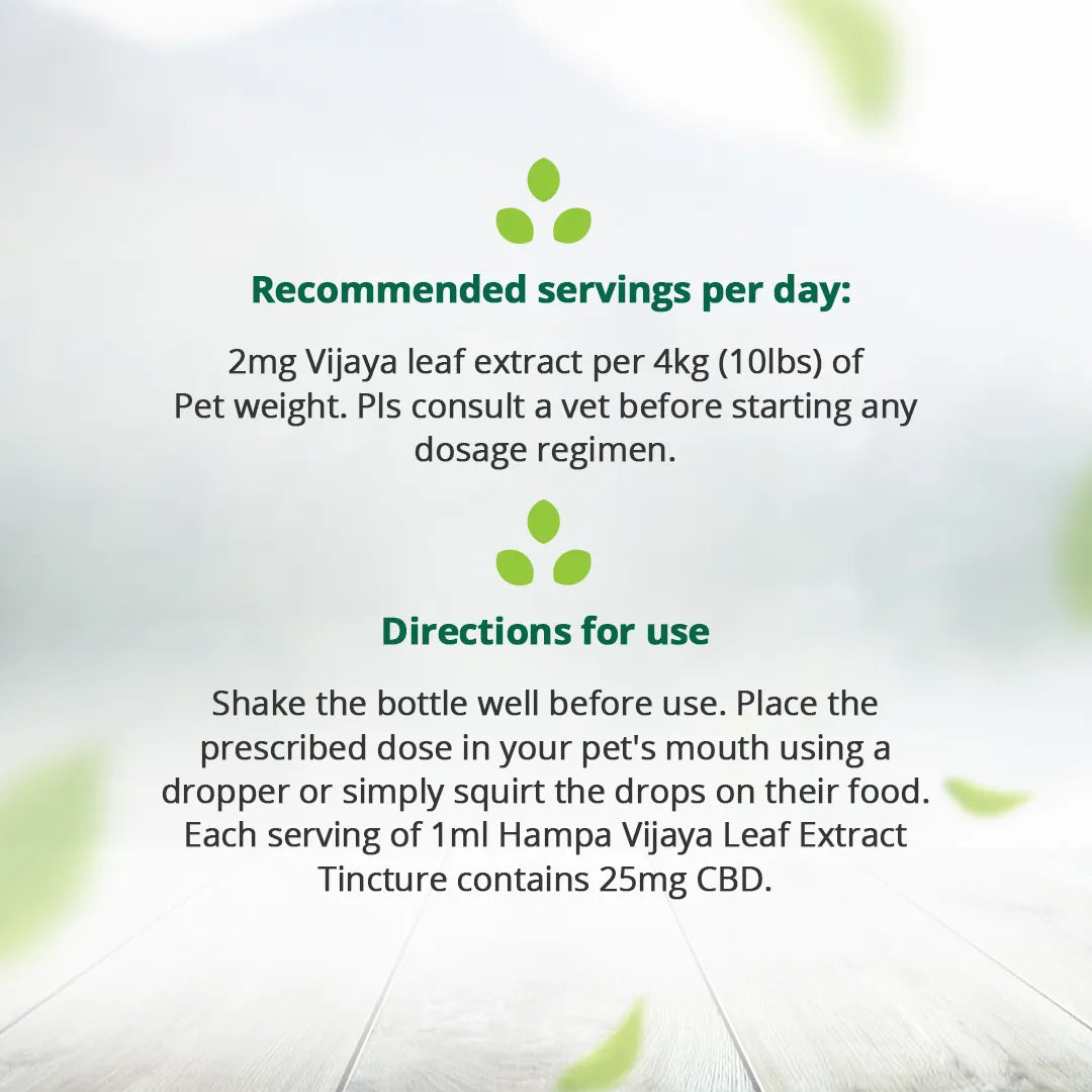 
                  
                    Hampa Vijaya Extract Tincture (2.5%) for Pets 30ml
                  
                